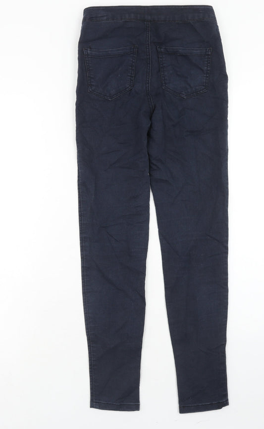 Topshop Womens Blue Cotton Skinny Jeans Size 25 in L30 in Regular Zip