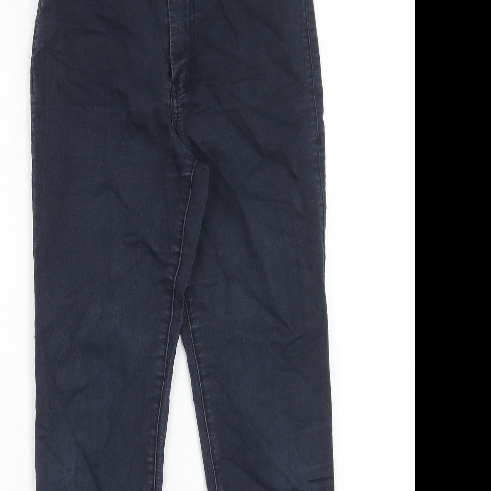 Topshop Womens Blue Cotton Skinny Jeans Size 25 in L30 in Regular Zip