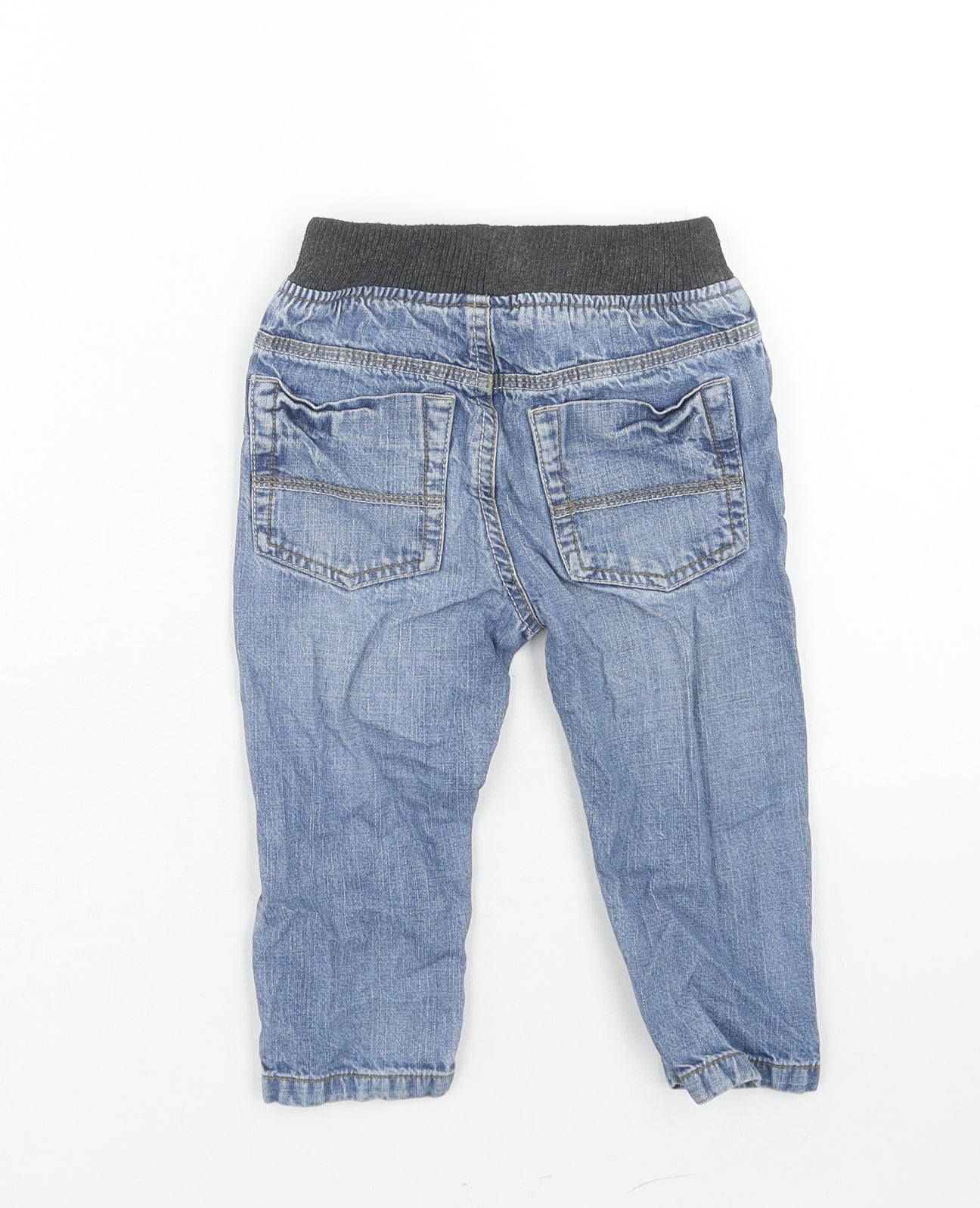 TU Boys Blue Cotton Tapered Jeans Size 2XS Regular Drawstring