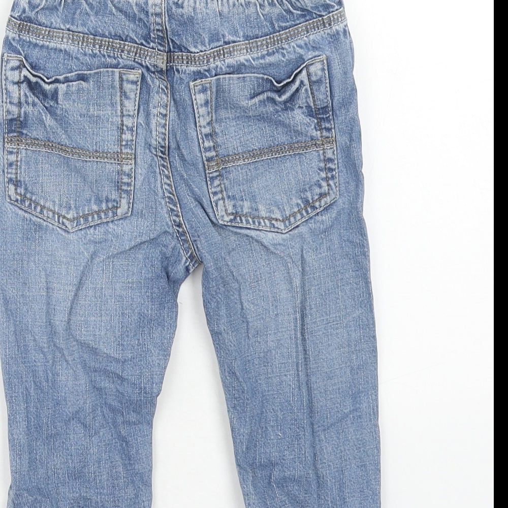 TU Boys Blue Cotton Tapered Jeans Size 2XS Regular Drawstring