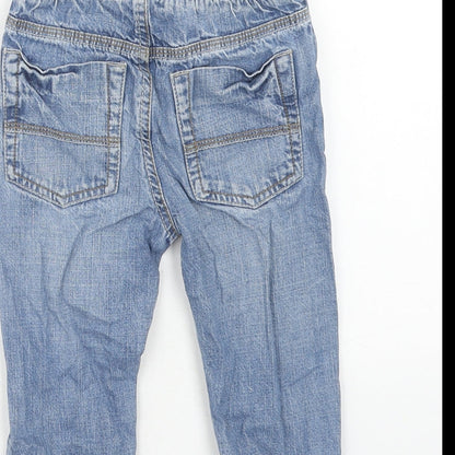 TU Boys Blue Cotton Tapered Jeans Size 2XS Regular Drawstring