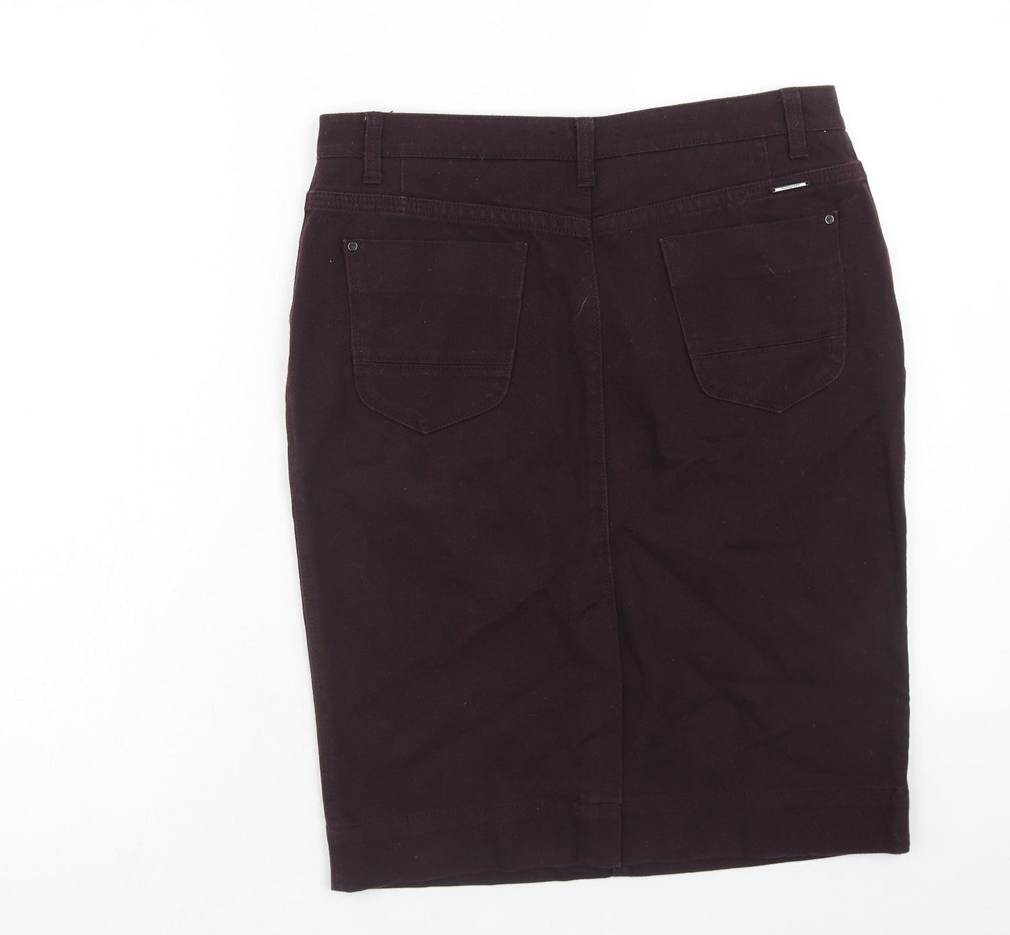 Autograph Womens Purple Cotton Straight & Pencil Skirt Size 12 Zip