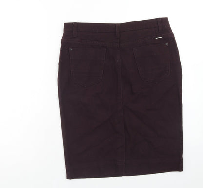 Autograph Womens Purple Cotton Straight & Pencil Skirt Size 12 Zip