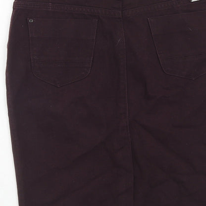 Autograph Womens Purple Cotton Straight & Pencil Skirt Size 12 Zip