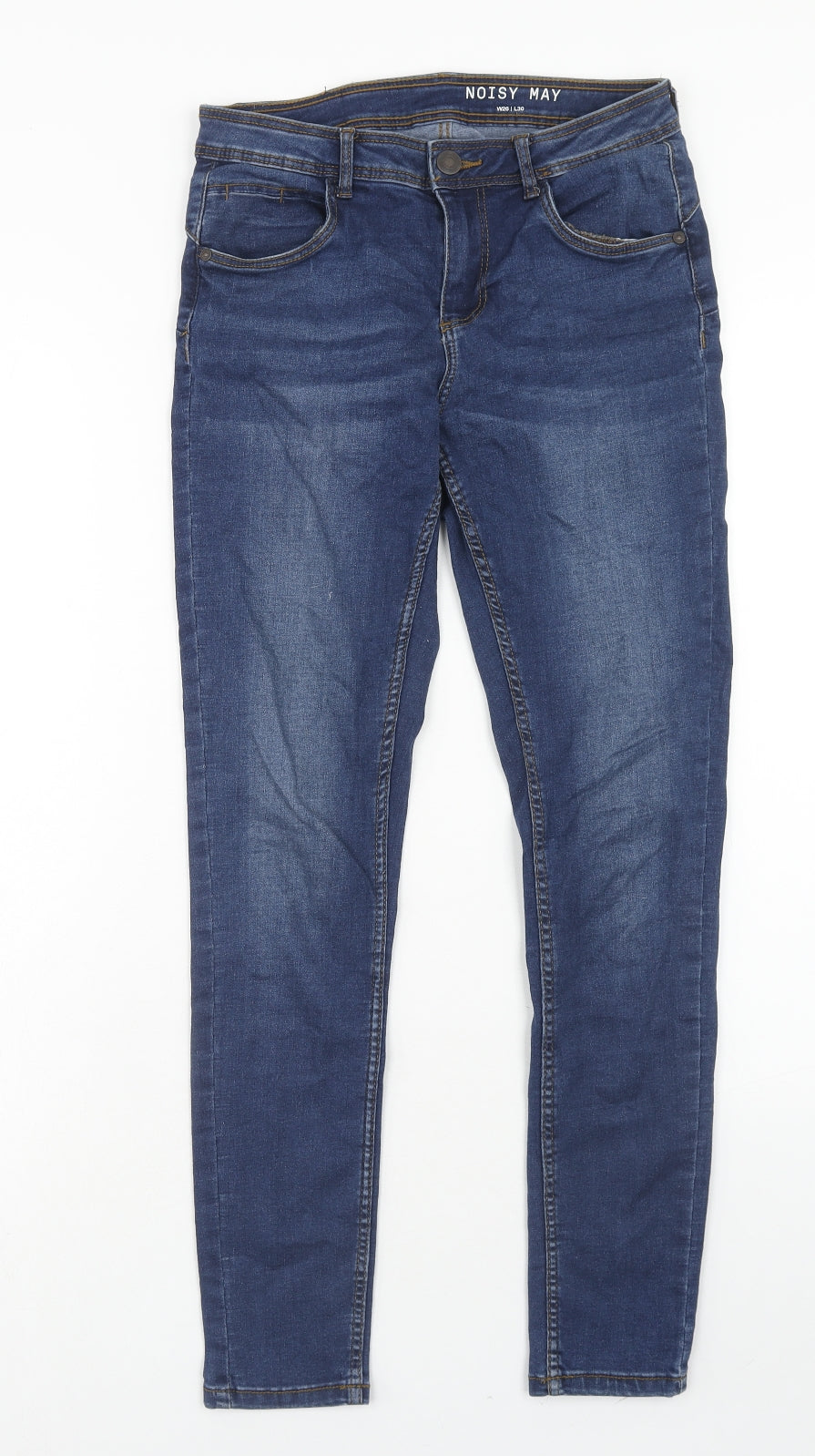 Noisy may Womens Blue Cotton Skinny Jeans Size 26 in L30 in Regular Zip