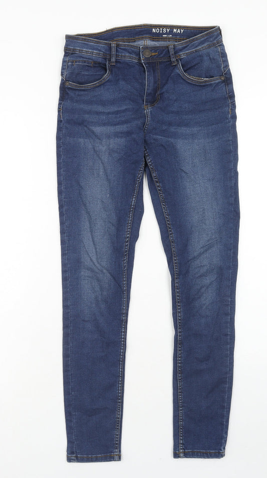 Noisy may Womens Blue Cotton Skinny Jeans Size 26 in L30 in Regular Zip