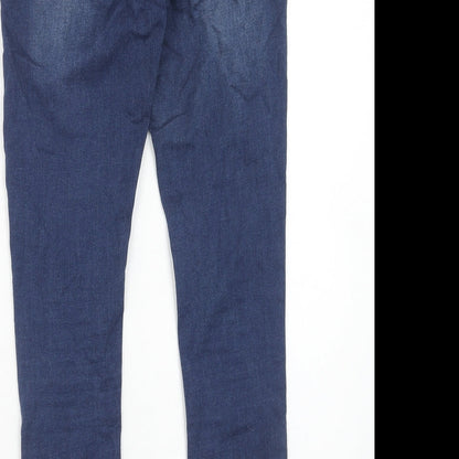 Noisy may Womens Blue Cotton Skinny Jeans Size 26 in L30 in Regular Zip