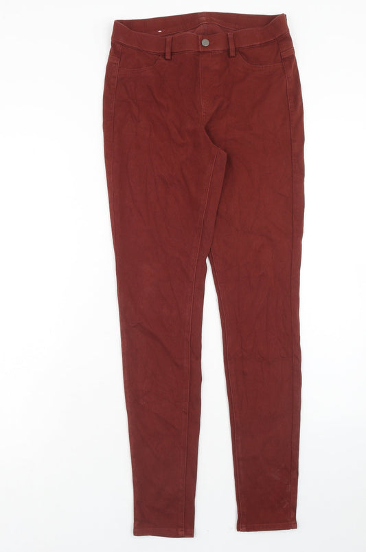 Uniqlo Womens Brown Cotton Skinny Jeans Size 28 in Regular Button