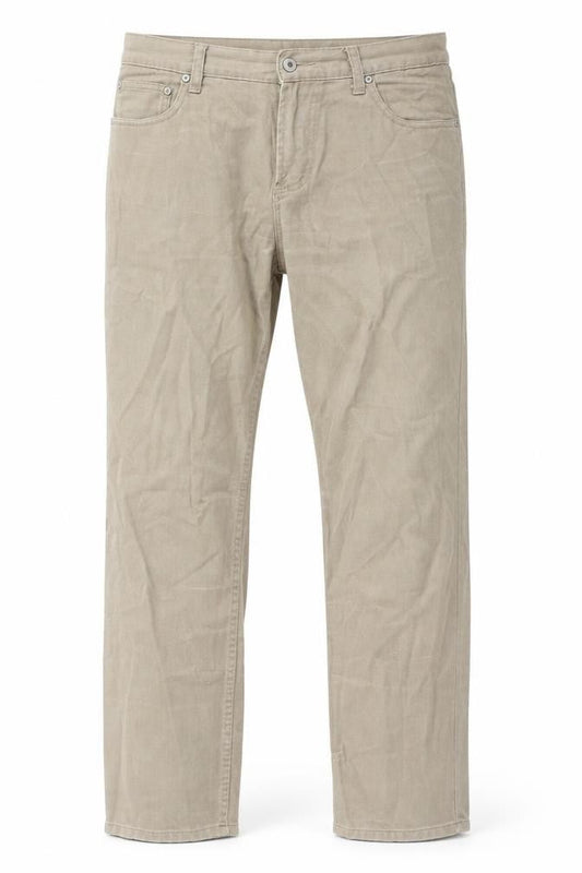 Mens UK Size 32 in Easy Regular Fit Straight Beige Jeans