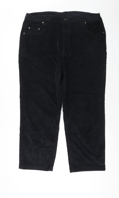 Pegasus Mens Blue Cotton Trousers Size 38 in L27 in Regular Zip