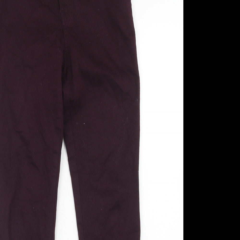 F&F Womens Purple Cotton Skinny Jeans Size 10 Regular Zip