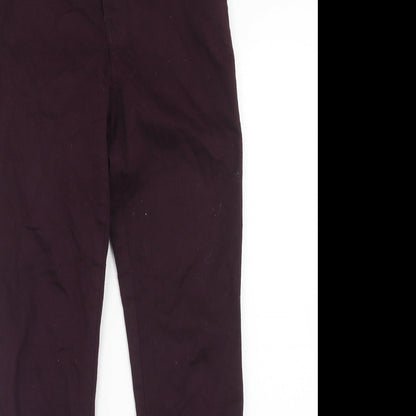 F&F Womens Purple Cotton Skinny Jeans Size 10 Regular Zip