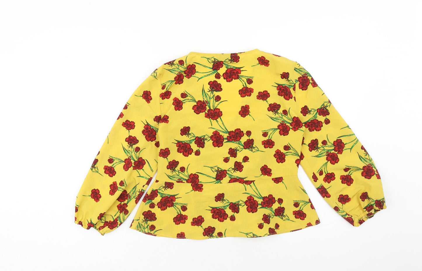 Womens UK Size 10 Topshop Yellow Basic Blouse