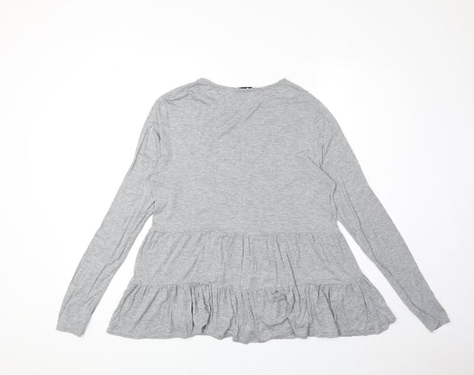 Womens UK Size 12 In the Style Grey Basic T-Shirt