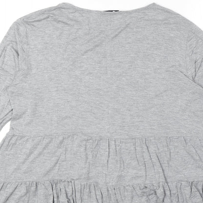 Womens UK Size 12 In the Style Grey Basic T-Shirt