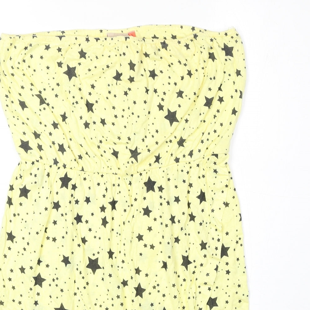 Womens UK Size L Only Yellow Basic Tank