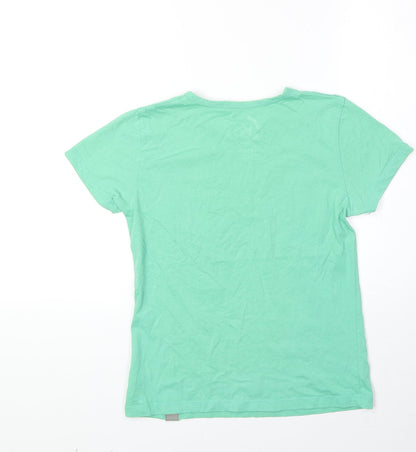 Womens UK Size S Preworn Green Basic T-Shirt