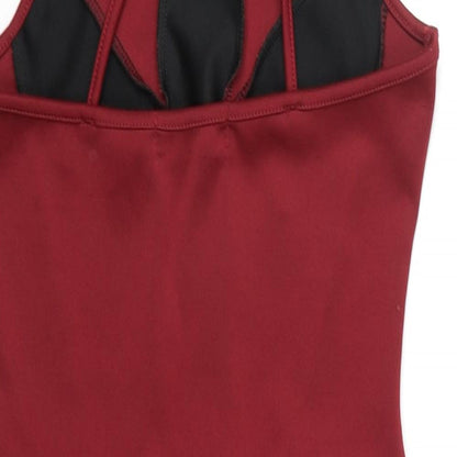 Boohoo Womens Red Floral Polyester Bodycon Size 10 Round Neck Pullover