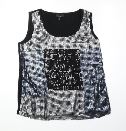 Womens UK Size L Antthony Black Basic Tank