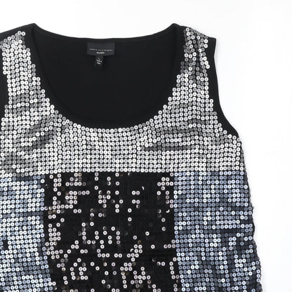 Womens UK Size L Antthony Black Basic Tank