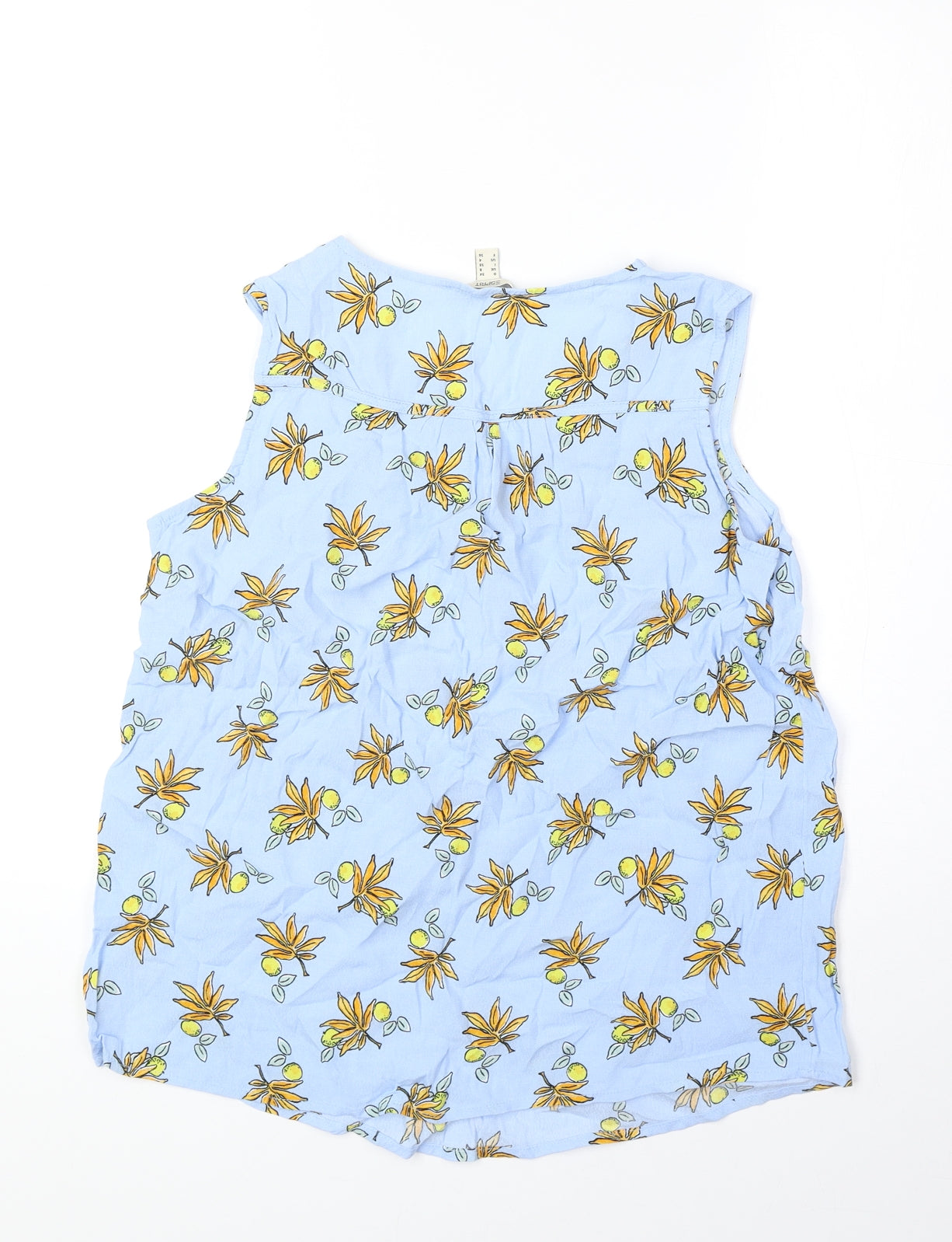 Esprit Womens Blue Geometric Polyester Basic Blouse Size 8 V-Neck