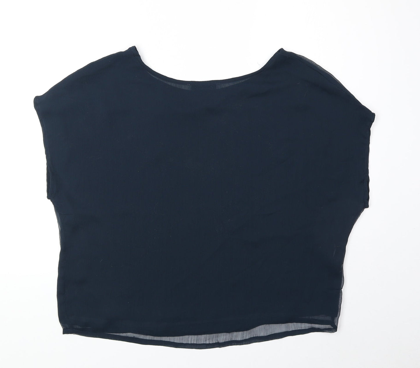 Womens UK Size M Mango Blue Basic Blouse