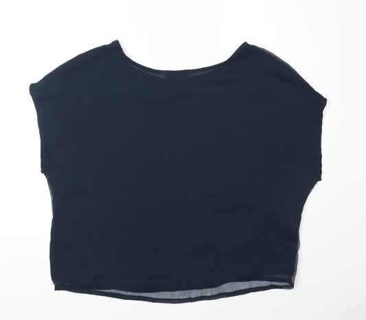 Womens UK Size M Mango Blue Basic Blouse