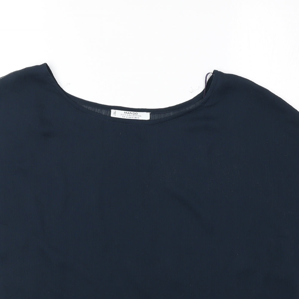 Womens UK Size M Mango Blue Basic Blouse