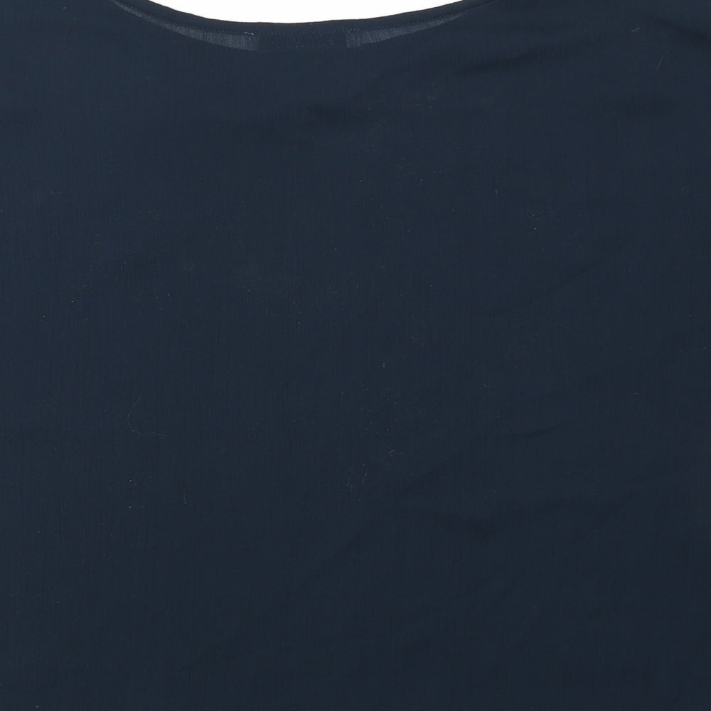 Womens UK Size M Mango Blue Basic Blouse