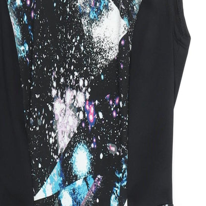 Marks and Spencer Womens Multicoloured Geometric Polyester A-Line Size 10 Round Neck Zip