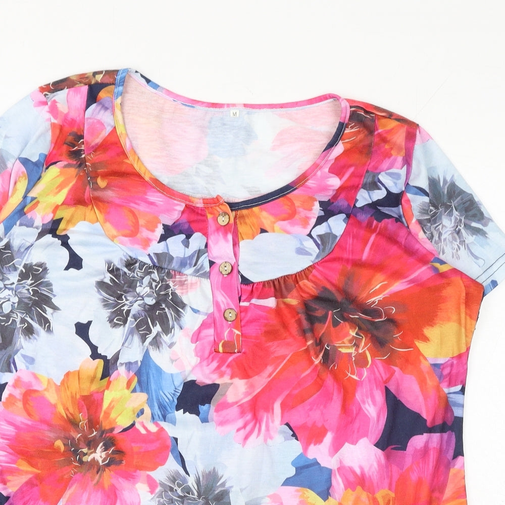 Womens UK Size M Preworn Multicoloured Basic T-Shirt