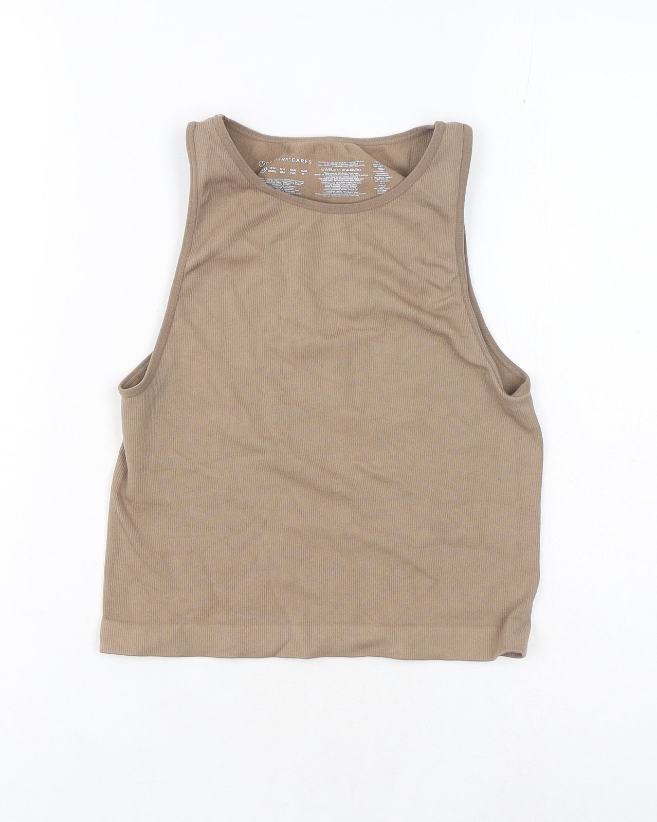Primark Womens Brown Polyester Basic Tank Size M Round Neck