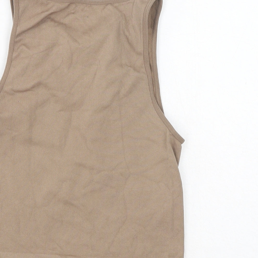 Primark Womens Brown Polyester Basic Tank Size M Round Neck