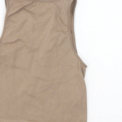 Primark Womens Brown Polyester Basic Tank Size M Round Neck