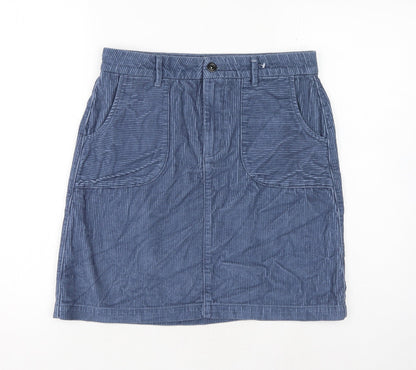 TU Womens Blue Cotton Straight & Pencil Skirt Size 10 Button