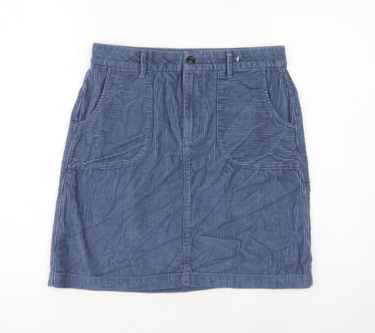 TU Womens Blue Cotton Straight & Pencil Skirt Size 10 Button