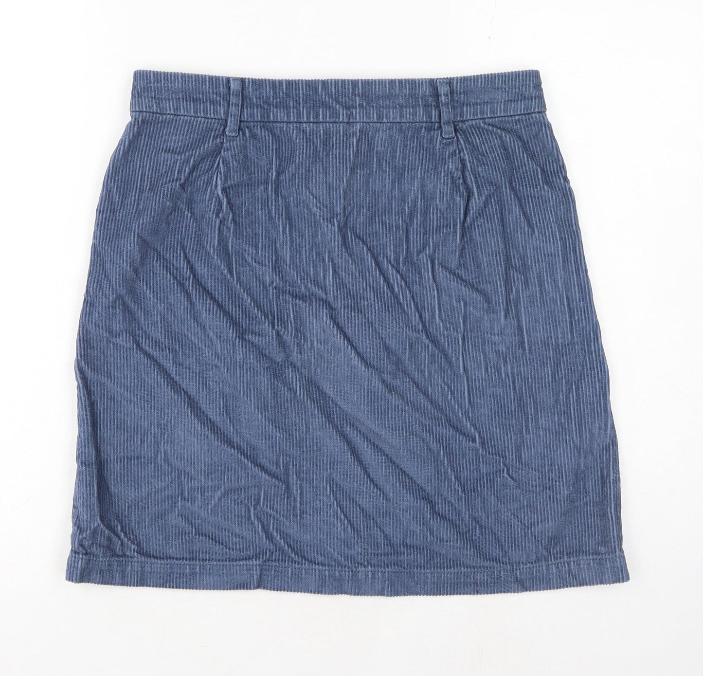 TU Womens Blue Cotton Straight & Pencil Skirt Size 10 Button