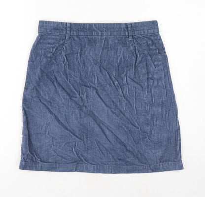 TU Womens Blue Cotton Straight & Pencil Skirt Size 10 Button