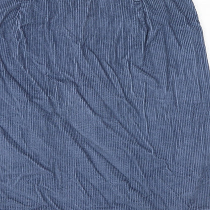 TU Womens Blue Cotton Straight & Pencil Skirt Size 10 Button