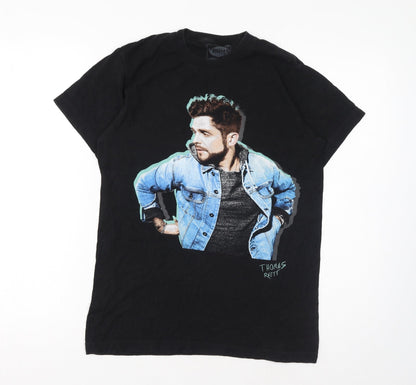 Thomas Gear Womens Black Cotton Basic T-Shirt Size S Round Neck - Thomas Rhett