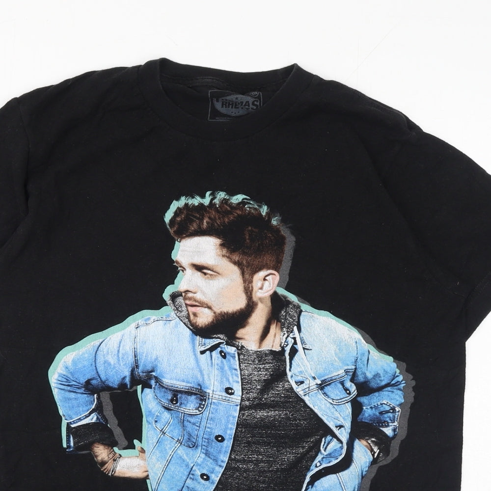 Thomas Gear Womens Black Cotton Basic T-Shirt Size S Round Neck - Thomas Rhett