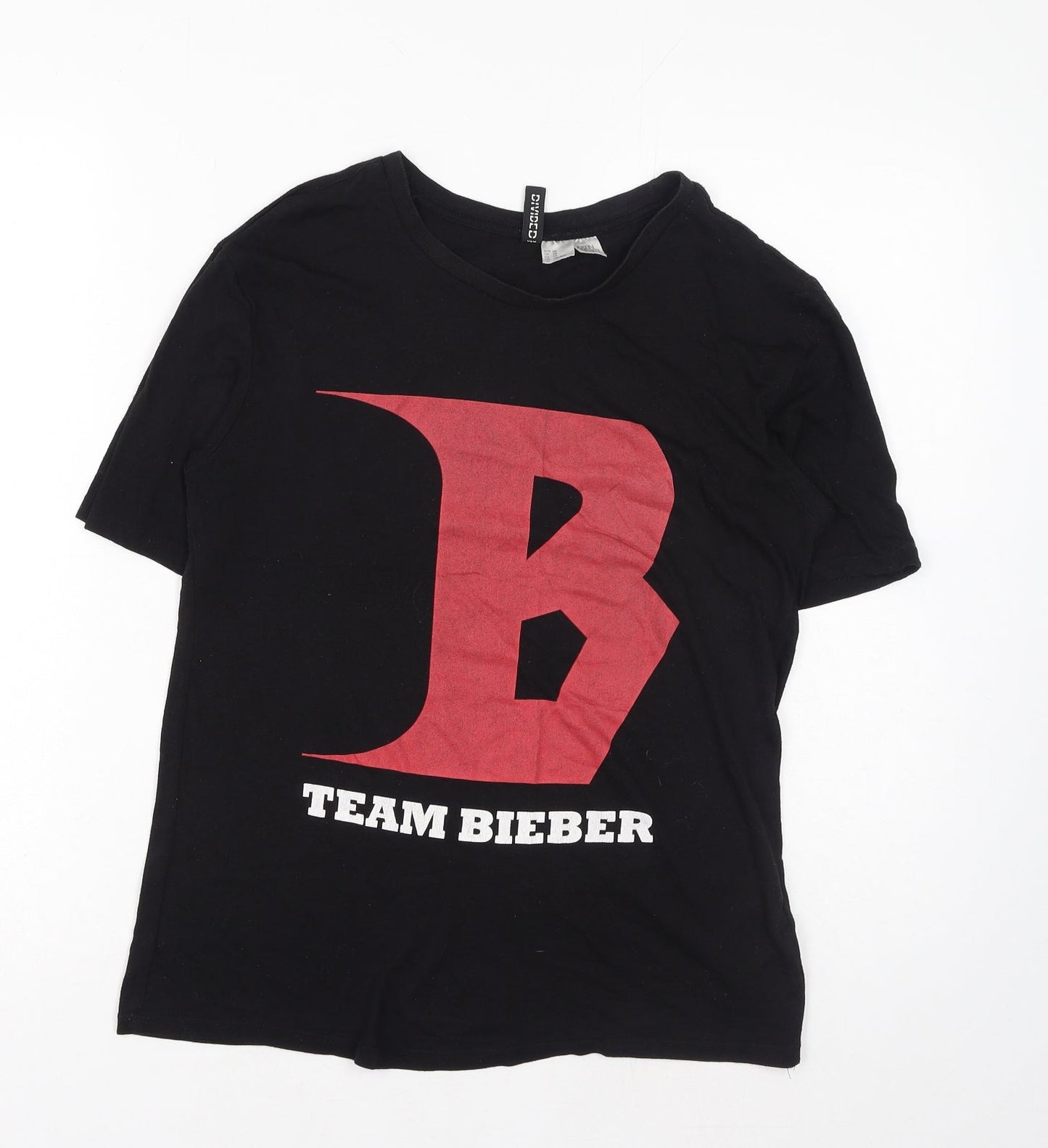 Womens UK Size XS H&M Black Basic T-Shirt