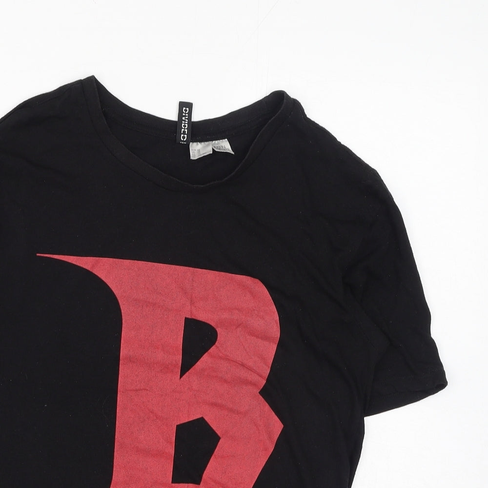 Womens UK Size XS H&M Black Basic T-Shirt