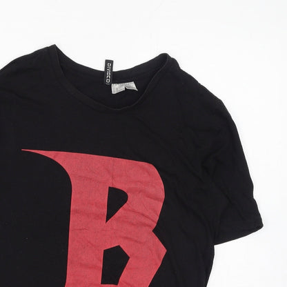 Womens UK Size XS H&M Black Basic T-Shirt