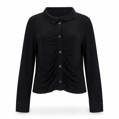Womens UK Size S H&M Black Basic Button-Up