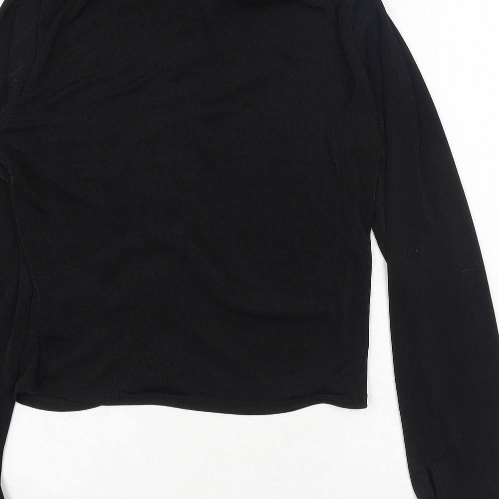 Womens UK Size S H&M Black Basic Button-Up