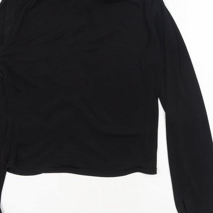 Womens UK Size S H&M Black Basic Button-Up
