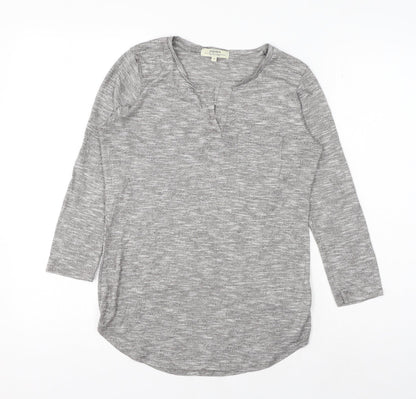 Matalan Womens Grey Viscose Basic T-Shirt Size S V-Neck