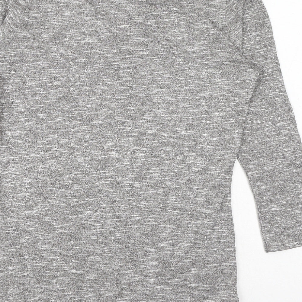 Matalan Womens Grey Viscose Basic T-Shirt Size S V-Neck