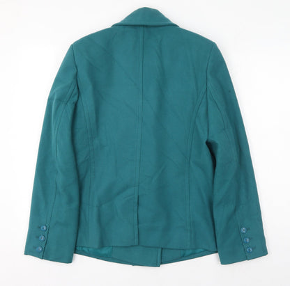Womens UK Size 10 Marks and Spencer Green Pea Coat